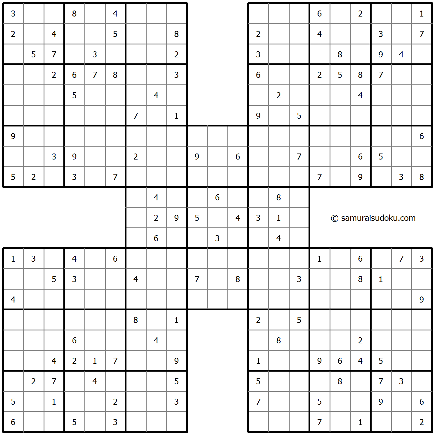 Samurai Sudoku 2025年11月16日